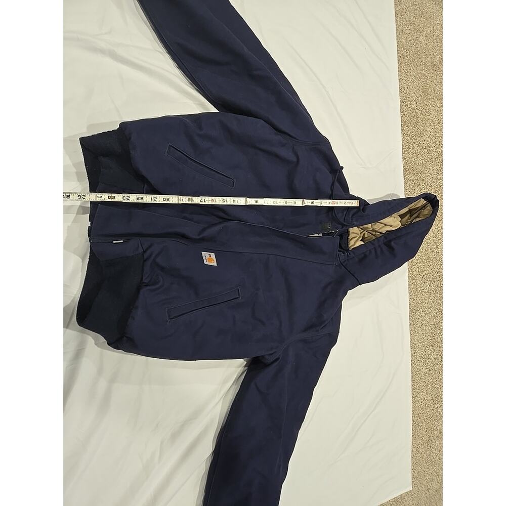 Men’s Carhartt Blue Fire Resistant Hooded Full Zip Jacket Medium Cat 4 Workwear